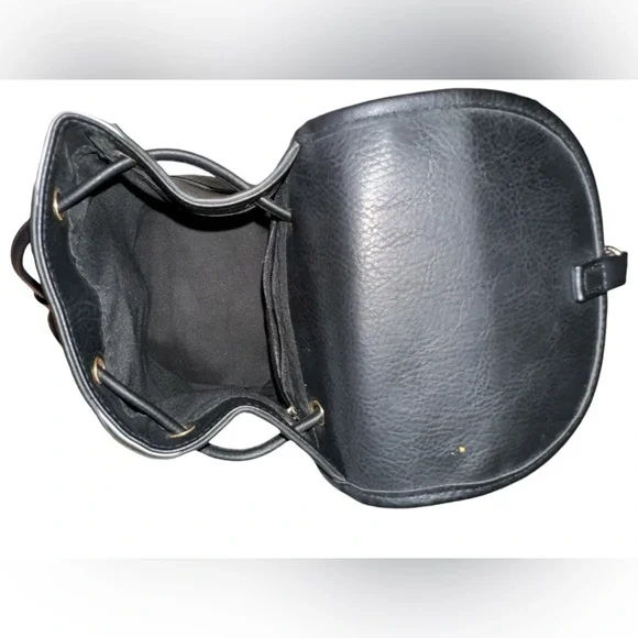 Black Backpack Purse Small Vegan Leather #D - Picture 4 of 5
